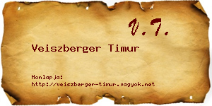 Veiszberger Timur névjegykártya