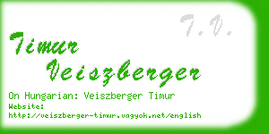 timur veiszberger business card